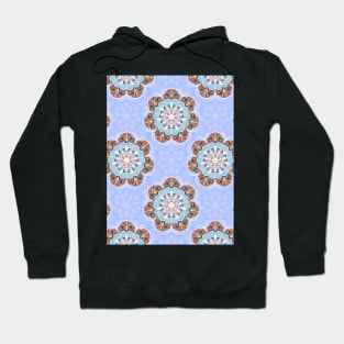 Floral Mandala Tile in Light Blue Hoodie